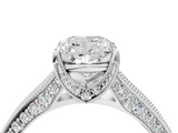 White gold Cushion Cut Diamond Pave Band with Four-Prong Setting_21