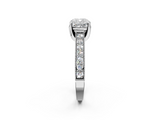 White gold Cushion Cut Diamond Pave Band with Four-Prong Setting_22