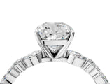 White gold Cushion Cut Diamond Ring with Marquise and Round with Moissanite side stone Side Stones and Four-Prong Setting_64