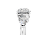 White gold Cushion Cut Diamond Ring with Tapered Baguette Side Stones in Four-Prong Setting_37