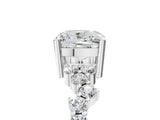 White gold Cushion Cut Diamond Scattered Round Accent Ring with Prong Setting_23