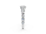 White gold Cushion Cut Diamond Side Stone Engagement Ring with Four-Prong Setting_26