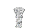 White gold Cushion Cut Diamond Side Stone Engagement Ring with Four-Prong Setting_29