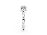 White gold Cushion Cut Diamond Solitaire Celtic Knot Ring with Four-Prong Setting_90