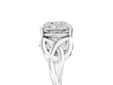 White gold Cushion Cut Diamond Solitaire Celtic Knot Ring with Four-Prong Setting_93