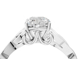White gold Cushion Cut Diamond Solitaire Celtic Knot Ring with Four-Prong Setting_93