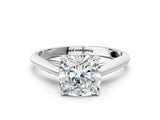 White gold Cushion Cut Diamond Solitaire Engagement Ring with Cathedral Setting and Four-Prong Mount_14
