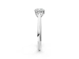 White gold Cushion Cut Diamond Solitaire Engagement Ring with Cathedral Setting and Four-Prong Mount_142