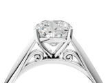 White gold Cushion Cut Diamond Solitaire Engagement Ring with Cathedral Setting and Four-Prong Mount_144
