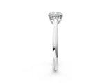 White gold Cushion Cut Diamond Solitaire Engagement Ring with Cathedral Setting and Four-Prong Mount_16