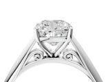 White gold Cushion Cut Diamond Solitaire Engagement Ring with Cathedral Setting and Four-Prong Mount_18
