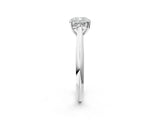 White gold Cushion Cut Diamond Solitaire Engagement Ring with Cathedral Setting and Four-Prong Mount_279