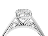 White gold Cushion Cut Diamond Solitaire Engagement Ring with Cathedral Setting and Four-Prong Mount_281