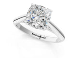White gold Cushion Cut Diamond Solitaire Engagement Ring with Cathedral Setting and Four-Prong Mount_51