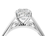White gold Cushion Cut Diamond Solitaire Engagement Ring with Cathedral Setting and Four-Prong Mount_54