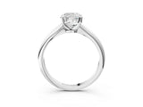 White gold Cushion Cut Diamond Solitaire Engagement Ring with Classic Band and Four-Prong Setting_156
