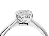 White gold Cushion Cut Diamond Solitaire Engagement Ring with Classic Band and Four-Prong Setting_157