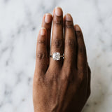 White gold Cushion Cut Diamond Solitaire Engagement Ring with Classic Band and Four-Prong Setting_164