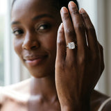 White gold Cushion Cut Diamond Solitaire Engagement Ring with Classic Band and Four-Prong Setting_166