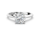 White gold Cushion Cut Diamond Solitaire Engagement Ring with Classic Band and Four-Prong Setting_45