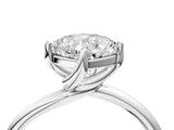 White gold Cushion Cut Diamond Solitaire Engagement Ring with Four-Prong Setting and Classic Band_24