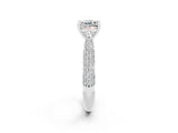 White gold Cushion Cut Diamond Solitaire Engagement Ring with Pavé Band and Four-Prong Setting_2