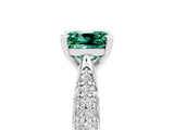 White gold Cushion Cut Diamond Solitaire Engagement Ring with Pavé Band and Four-Prong Setting_5