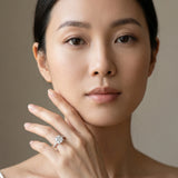 White gold Cushion Cut Diamond Solitaire Engagement Ring with Pavé Band and Prong Setting_63