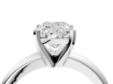 White gold Cushion Cut Diamond Solitaire Engagement Ring with Round Band and Four-Prong Setting_444