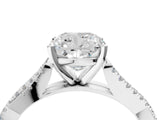 White gold Cushion Cut Diamond Solitaire Engagement Ring with Twisted Pavé Band and Four-Prong Setting_68