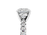 White gold Cushion Cut Diamond Solitaire Pavé Engagement Ring with Round Band and Prong Setting_18