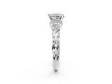 White gold Cushion Cut Diamond Solitaire Ring with Filigree Band and Four-Prong Setting_39