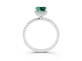 White gold Cushion Cut Diamond Solitaire Ring with Four-Prong Setting and Pavé Band_3