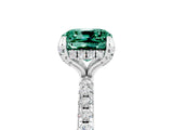 White gold Cushion Cut Diamond Solitaire Ring with Four-Prong Setting and Pavé Band_5
