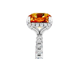 White gold Cushion Cut Diamond Solitaire Ring with Four-Prong Setting and Pavé Band_5