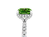White gold Cushion Cut Diamond Solitaire Ring with Four-Prong Setting and Pavé Band_5