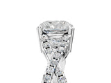 White gold Cushion Cut Diamond Solitaire Ring with Four-Prong Setting and Twisted Pavé Band_50