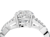 White gold Cushion Cut Diamond Solitaire Ring with Four-Prong Setting and Twisted Pavé Band_51