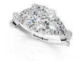 White gold Cushion Cut Diamond Solitaire Ring with Four-Prong Setting and Twisted Pavé Band_52