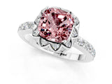 White gold Cushion Cut Diamond Solitaire Ring with Shared Prong Pavé Band_1
