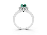 White gold Cushion Cut Diamond Solitaire Ring with Shared Prong Pavé Band_3