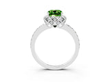 White gold Cushion Cut Diamond Solitaire Ring with Shared Prong Pavé Band_3