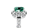 White gold Cushion Cut Diamond Solitaire Ring with Shared Prong Pavé Band_5