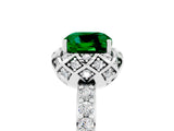 White gold Cushion Cut Diamond Solitaire Ring with Shared Prong Pavé Band_5