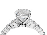 White gold Cushion Cut Diamond Solitaire Ring with Side Stones and Four-Prong Setting_66