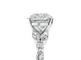 White gold Cushion Cut Diamond Solitaire Ring with Side Stones and Four-Prong Setting_67