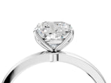 White gold Cushion Cut Diamond Solitaire Ring with Thin Band and Prong Setting_16