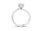 White gold Cushion Cut Diamond Solitaire Ring with Thin Band and Prong Setting_39