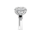 White gold Cushion Cut Diamond Solitaire Ring with Thin Band and Prong Setting_41