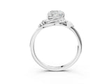White gold Cushion Cut Diamond Solitaire Ring with Twist Band and Four-Prong Setting_79
